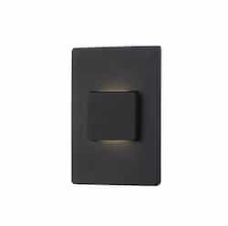 3-in 3W Wide Caravo LED Brick Light, 120 lm, 120V, 3000K, Black