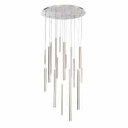 24-in Santana Clustered Tubes Chandelier, 18 LED, 900 lm, 120V, Nickel