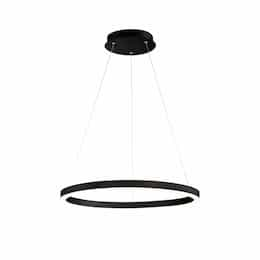 28-in 34W Spunto Pendant Chandelier, 120V, 3682 lm, 3000K, Black