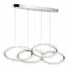 51-in 92W Scoppia Linear Chandelier, 1375 lm, 120V, 3500K, Chrome