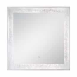 32x32-in 39W Anya Square Mirror, 120V, 30/45/64K, Silver