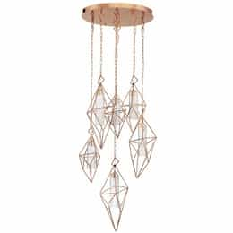 25-in 30W Verdino Round Chandelier, 1010 lm, 120V, 4000K, Rose Gold