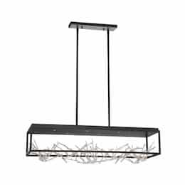 48W Rectangular LED Chandelier, Dimmable, 500 lm, 120V, 3000K, SLVR