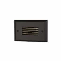 2W Horizontal Louvered Trim Step Light, 4 lm, 120V, 3000K, Black