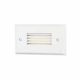 2W Horizontal Louvered Trim Step Light, 4 lm, 120V, 3000K, White