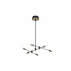 41-in 30W Chandelier, Dim, 1600 lm, 120V, 3000K, Brass