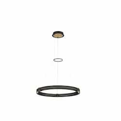 29-in 40W LED Chandelier, Round, Dim, 1700 lm, 120V, 3000K, Black