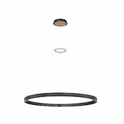 49-in 71W LED Chandelier, Round, Dim, 2960 lm, 120V, 3000K, Black