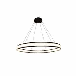 47-in 105W LED Chandelier, Round, 6300 lm, 120V, 3000K, Black