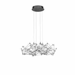 27-in 40W LED Chandelier, Dim, 2400 lm, 120V, 4000K, Dark Chrome