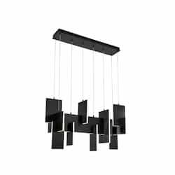 42-in 129W LED Chandelier, Dim, 7700 lm, 120V, 3000K, Black