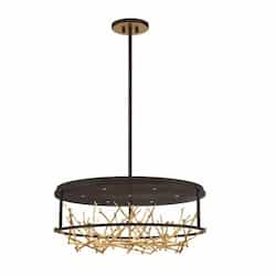 30.5-in 42W LED Chandelier, Dim, 3300 lm, 120V, 3000K, Gold