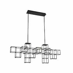 55-in 74W LED Chandelier, Dim, 4000 lm, 120V, 3000K, Black