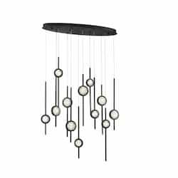 37.5-in 68W LED Chandeliers, Dim, 2750 lm, 120V 3500K, Black