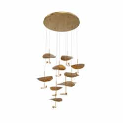 36-in 198W LED Chandelier, Dim, 120V, 410 lm, 3000K, Bronze