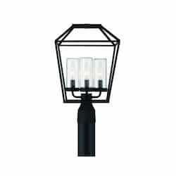 11-in 60W Bastille Outdoor Post Light, 4-Light, 120V, Satin Black