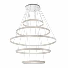 Eurofase 60-in 486W LED Chandelier, 3 Tier, Dim, 120v, 12460 lm, 3500K, Grey