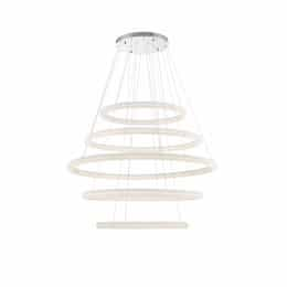 Eurofase 60-in 312W LED Chandelier, 6 Tier, Dim, 120V, 17100 lm, 3000K, Chrome