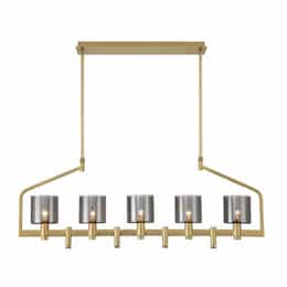 42-in 200W Decato Pendant, 5-Light, E12, 120V, Gold