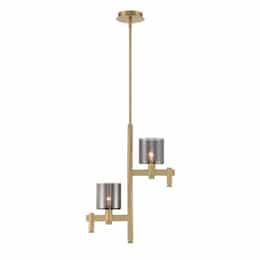 22-in 80W Decato Pendant, 2-Light, E12, 120V, Gold