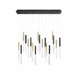 42-in 55W Benicio LED Chandelier, 18-Light, 120V, 3000K, Black/Gold