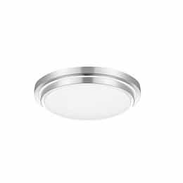 16-in 25W LED Flush Mount Ceiling Light w/Frosted Lens, 2200lm, 120V, 3000K, Silver Bezel