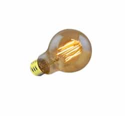 7.5W LED Filament Bulb, E26, Dimmable, 300 lm, 120V, 2000K, Amber