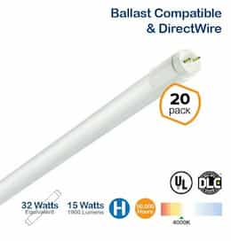 4000K 15W 4 Foot T8 LED Hybrid Tube