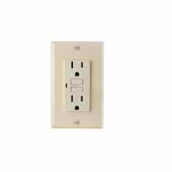 15 Amp Tamper & Weather Resistant GFCI Outlet w/Auto Monitoring, Ivory	