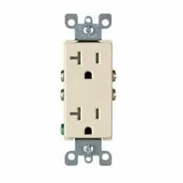 20 Amp Decora Duplex Receptacle Outlet, Almond