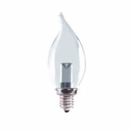1W LED CA10 Flame Tip Chandelier Bulb, Dim, E12, 25 lm, 2700K, Clear
