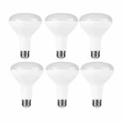 8W LED BR30 Essential Series Bulb, Dimmable, E26, 120V, 3000K, 6-Pack 