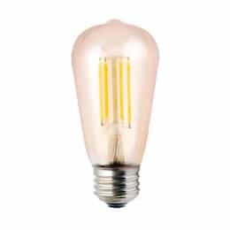 8W LED ST19 Filament Bulb, Dim, E26, 650 lm, 120V, 2200K, Amber