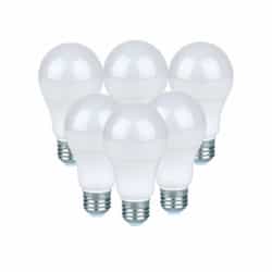 9W LED A19 Bulb, Dimmable, 800 lm, 80 CRI, E26, 4000K, Frosted, 6-Pack