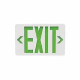 2.7W LED Evade Exit Sign w/ Green Lettering & RC, 120V-277V