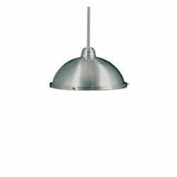 13-in Metal Dome Pendant Cover, Frosted Glass, Brushed Nickel