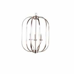 40W Victoria Medium Entry Pendant Light, 3-Light, Brushed Nickel