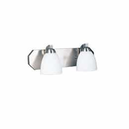 60W Victoria Vanity, 2-Light, White Glass, Brushed Nickel