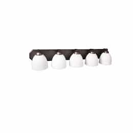 60W Victoria Vanity, 5-Light, White Glass, Oil Rubbed Bronze