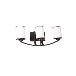 60W Lexington Vanity, 3-Light, White Glass, Oil Rubbed Bronze