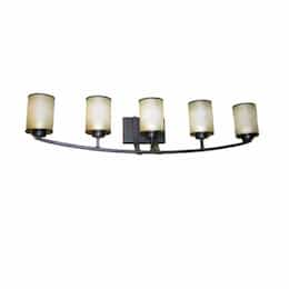 60W Lexington Vanity, 5-Light, White Glass, Oil Rubbed Bronze