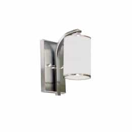 60W Lexington Wall Sconce, White Glass, Brushed Nickel