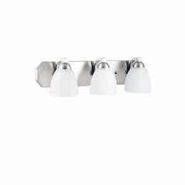 60W Victoria Vanity, 3-Light, Clear Glass, Brushed Nickel