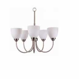 60W Laredo Chandelier, 5-Light, Clear Glass, Brushed Nickel