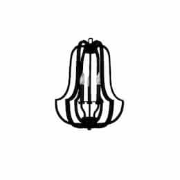 60W Lexington Pendant Light, Entry Cage, 3-Light, Matte Black