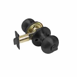 Baron Mushroom Door Knob, Privacy, Matte Black