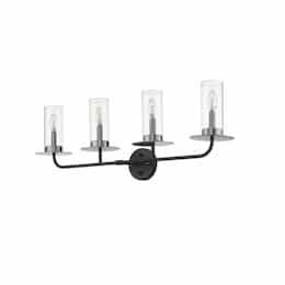 240W Aura LED Vanity, Two-Toned, 4-Light, 120V, Brushed Nickel