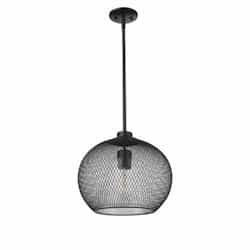 Florence Pendant Light, Metal and Mesh Globe LED, Brushed Nickel