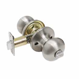 Baron Mushroom Door Knob, Privacy, Satin Nickel