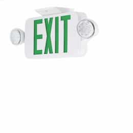 Emergency Exit Combo w/ Battery Backup, HO & RC, 120V/277V, Green/WHT